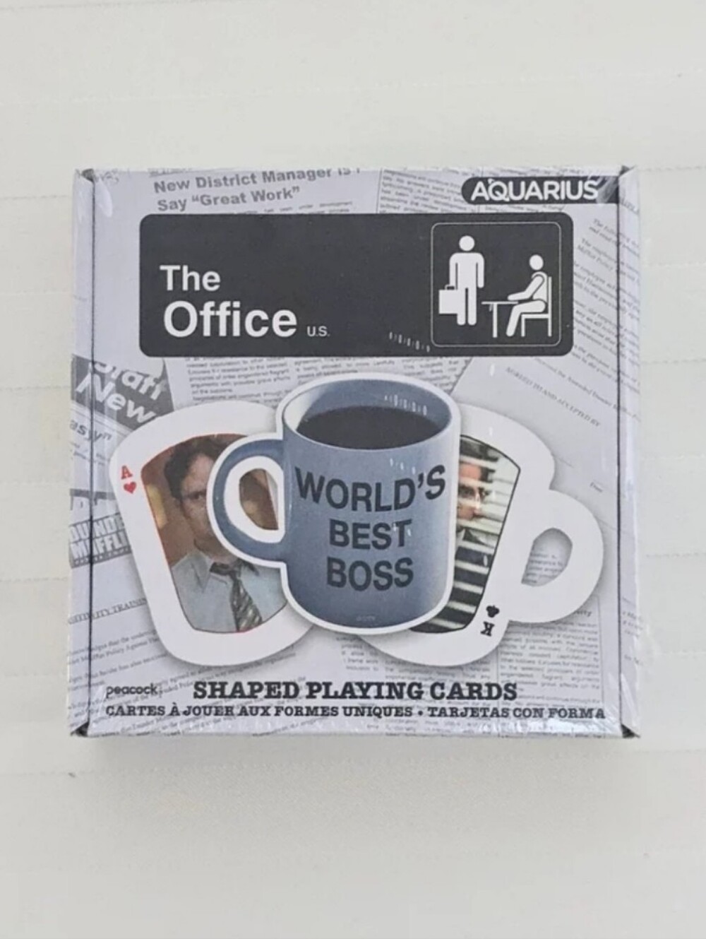 NEW The Office Playing Card Set Coffee Cup Shaped Deck of Cards Worlds Best Boss